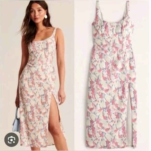 Abercrombie & Fitch Corset Seamed Midi Dress - Picture 4 of 9